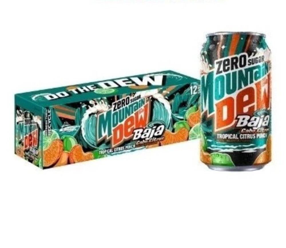 12pk Of Cabo Citrus Baja Blast ZERO Sugar Mountain Dew 12oz Cans NEW